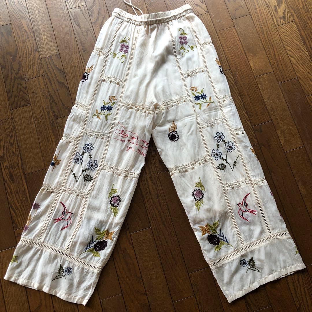 TODAYFUL エンブロイダリーパッチワークトラウザーズ