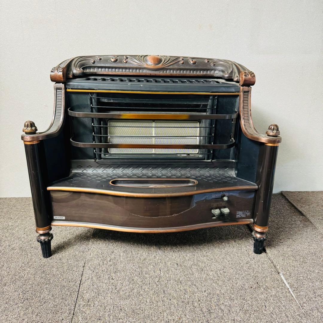 C41アンティーク品✨リンナイ ガスストーブ 都市ガス用 暖炉型 インテリア