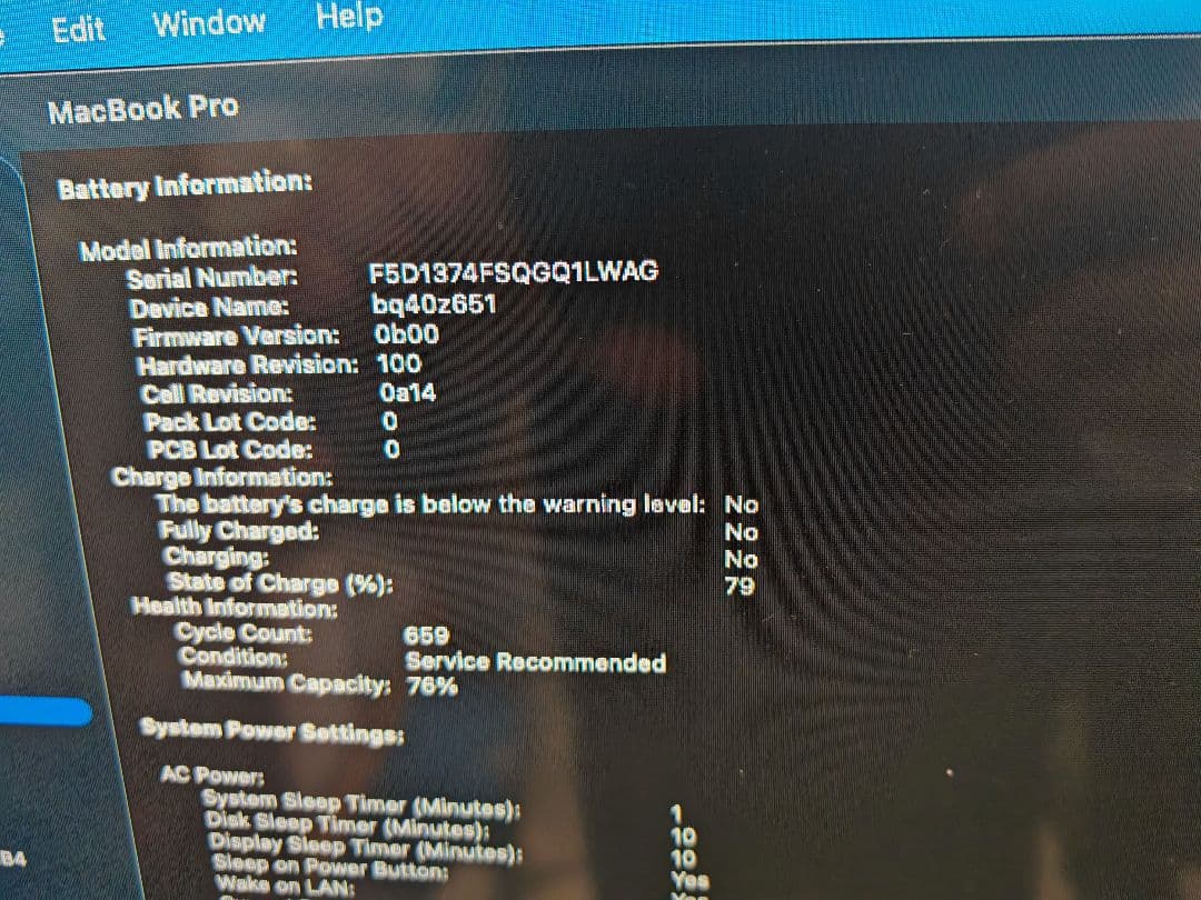 MacBook Pro 16インチ　M1 Pro／16GB／1TB　画面故障あり
