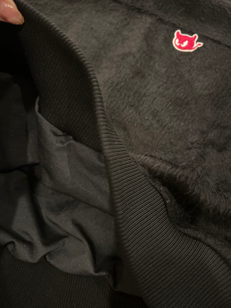 WAAC 防寒 裏地つきシャギーニット ブラック