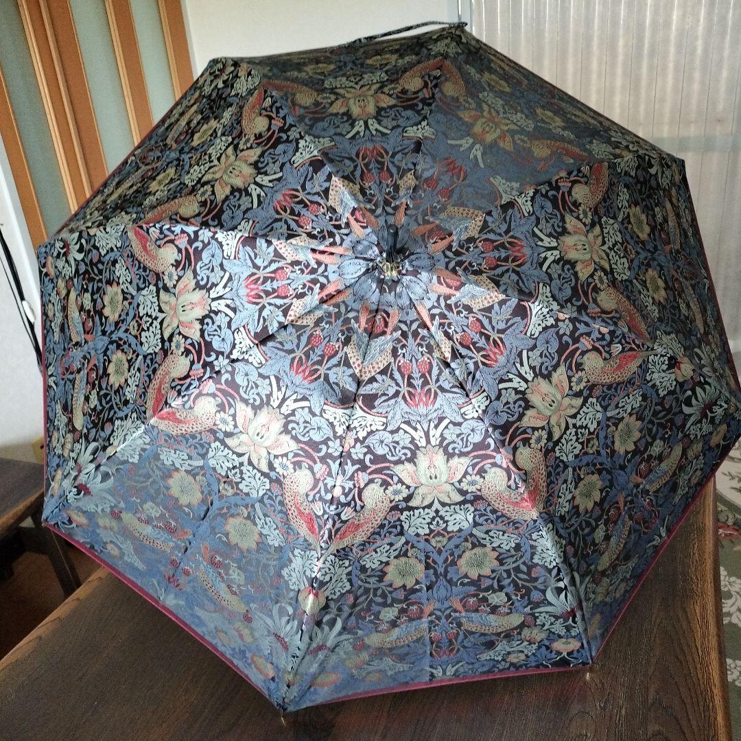 お値下げ✨未使用品ウィリアムモリス晴雨兼用長傘✨いちご泥棒ジャガード織日本製