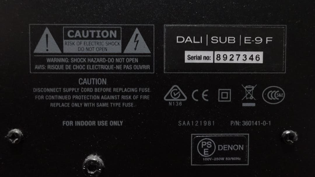 スピーカー・ウーファー DALI SUB E-9 F