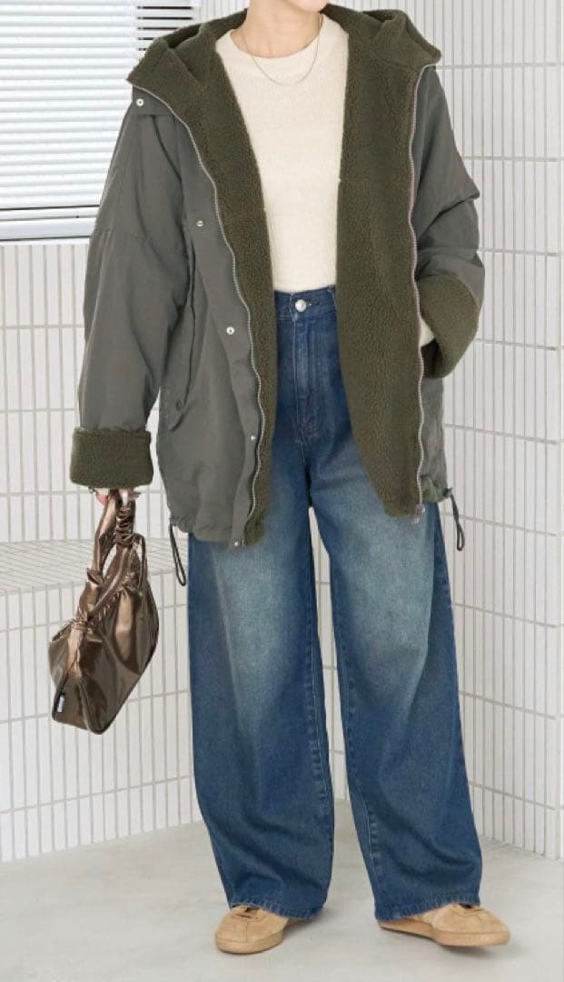 本日値下げ　FREAK'S STORE ボアリバーシブルフーディー 冬アウター