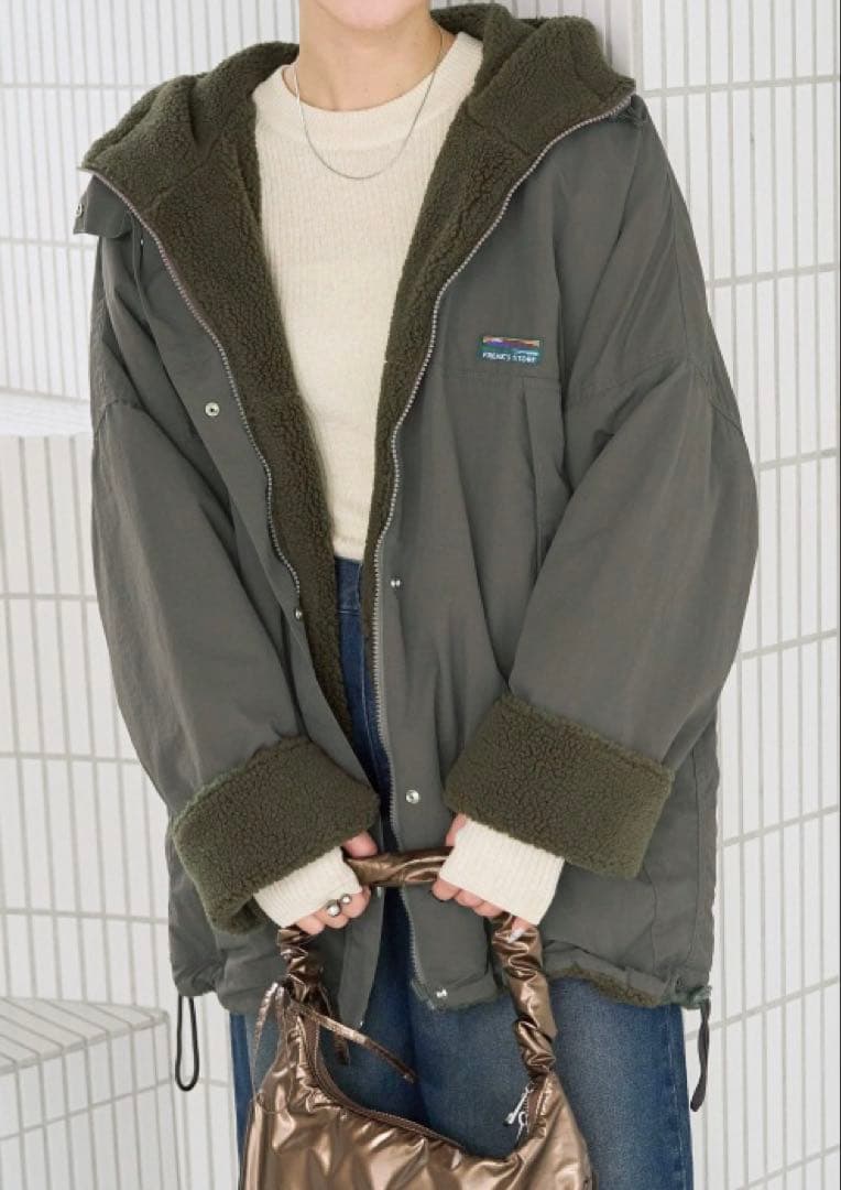 本日値下げ　FREAK'S STORE ボアリバーシブルフーディー 冬アウター