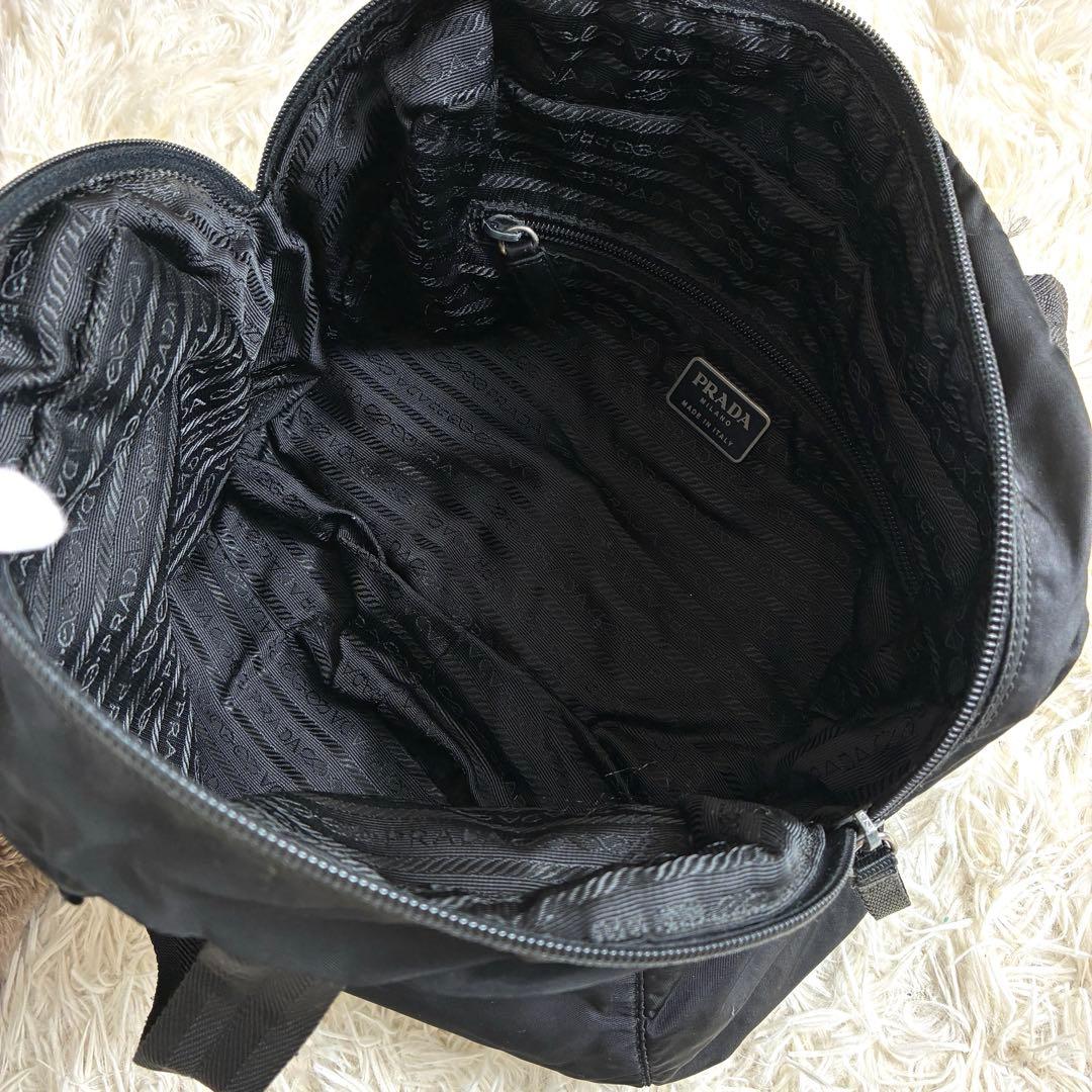 PRADA プラダ ミニ ボストンバッグ ナイロン 三角ロゴプレート ブラック