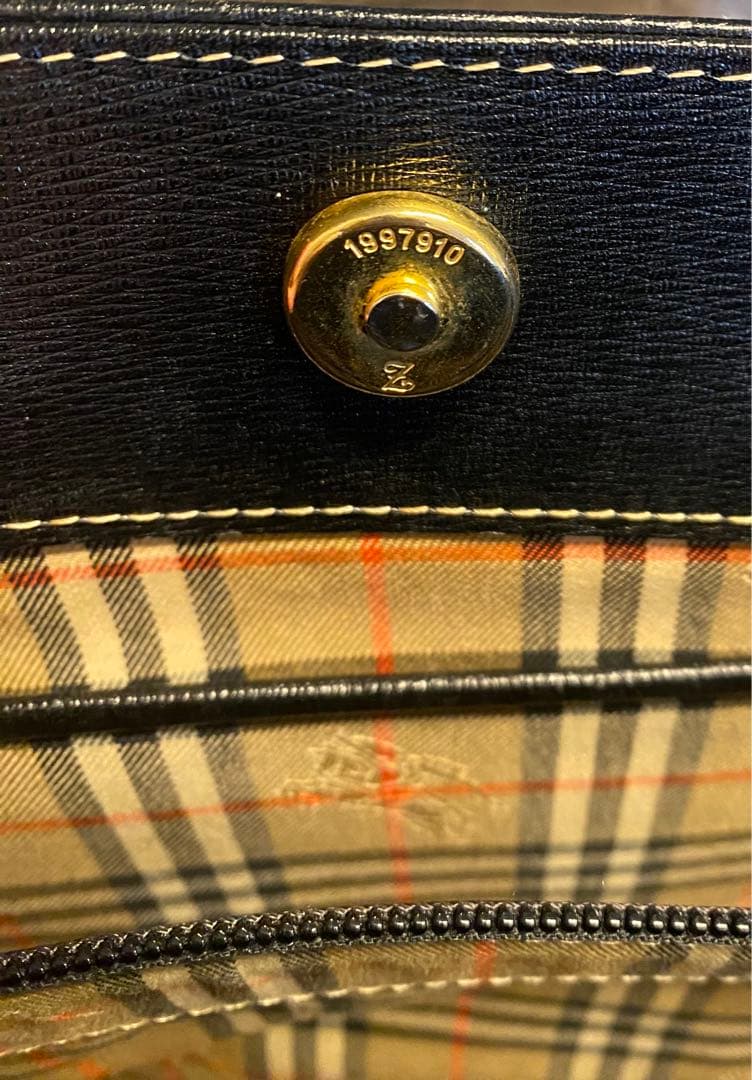 【美品】BURBERRY ビジネスバッグ　トート　ブラック　黒　ゴールド　金