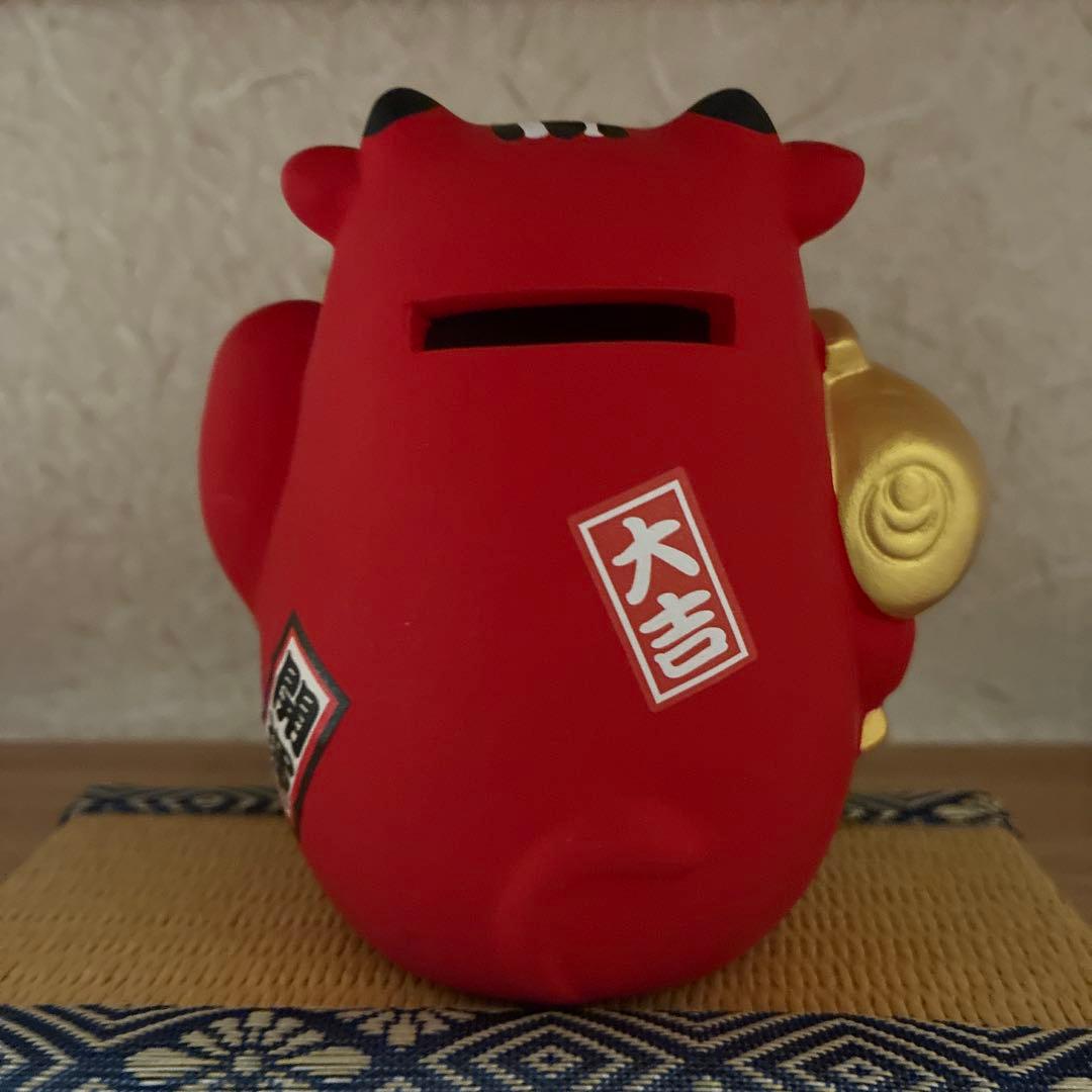 希少 赤べこ 貯金箱 福 縁起物 会津 郷土玩具 開運 陶器