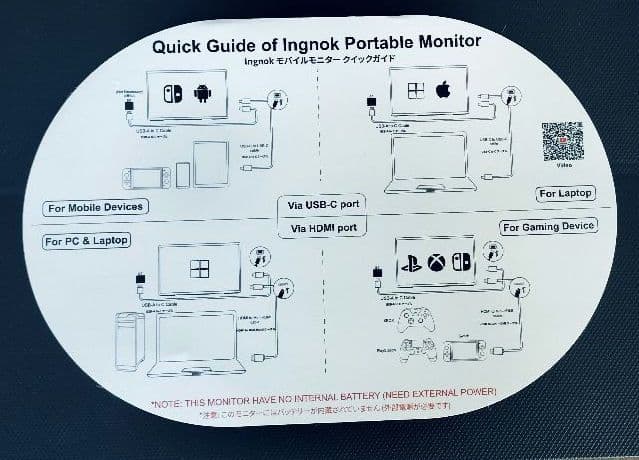 INGNOK 18.5インチ ポータブルモバイルモニター
