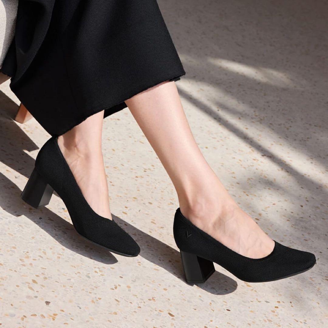 VIVIAN[Elize] スクエアトゥ ストレスフリー ブロックヒール 38