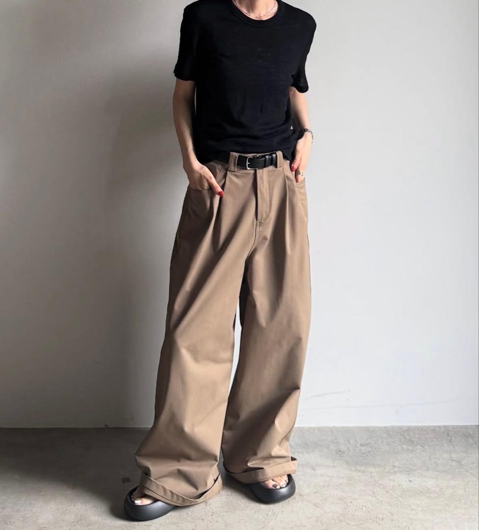 パンツ FASHIRU wide chino slacks