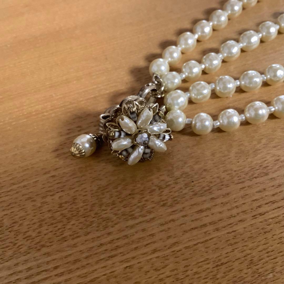 ミリアムハスケル　バロックパール　フラワーネックレス　美品