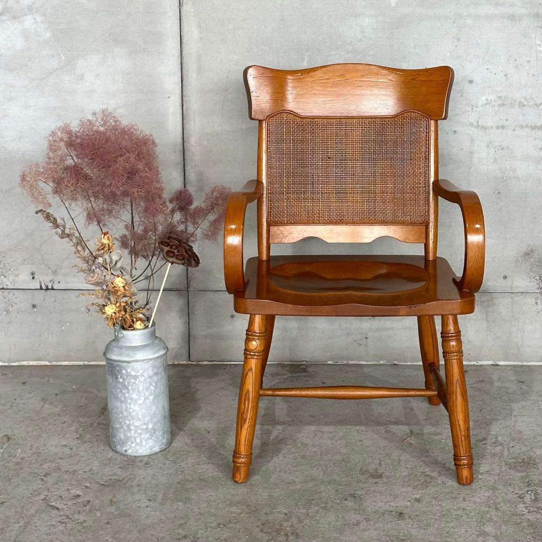 ✿柏木工✿ KASHIWA ダイニングチェア 木の温もりと籐の粋な調べ
