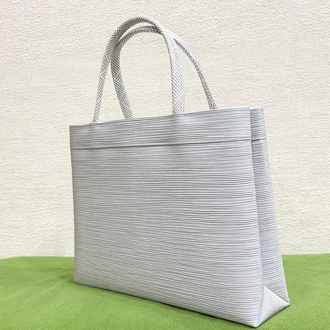 衿秀　和装トートバッグ A4 シルクガード付　お稽古バッグ　ライトグレー