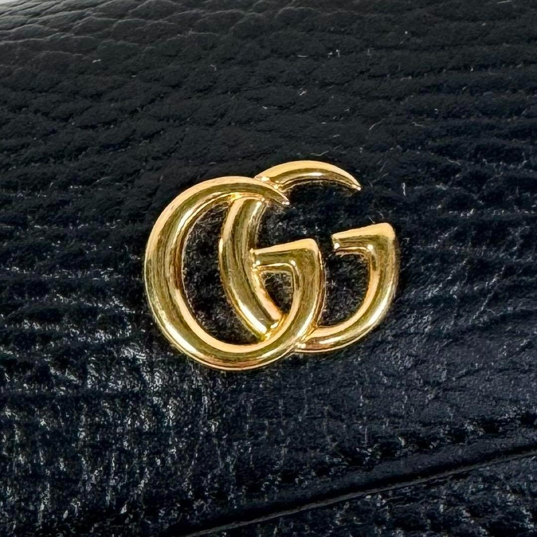 GUCCI グッチ GGマーモント レザー 6連キーケース ブラック ×ゴールド