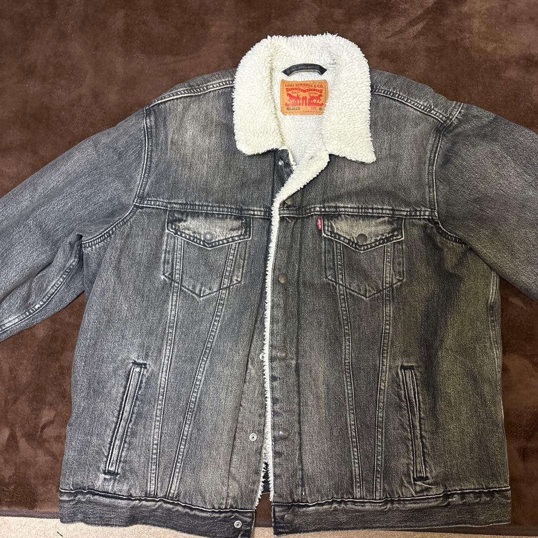 Levi's ボア付きデニムジャケット XL グレー