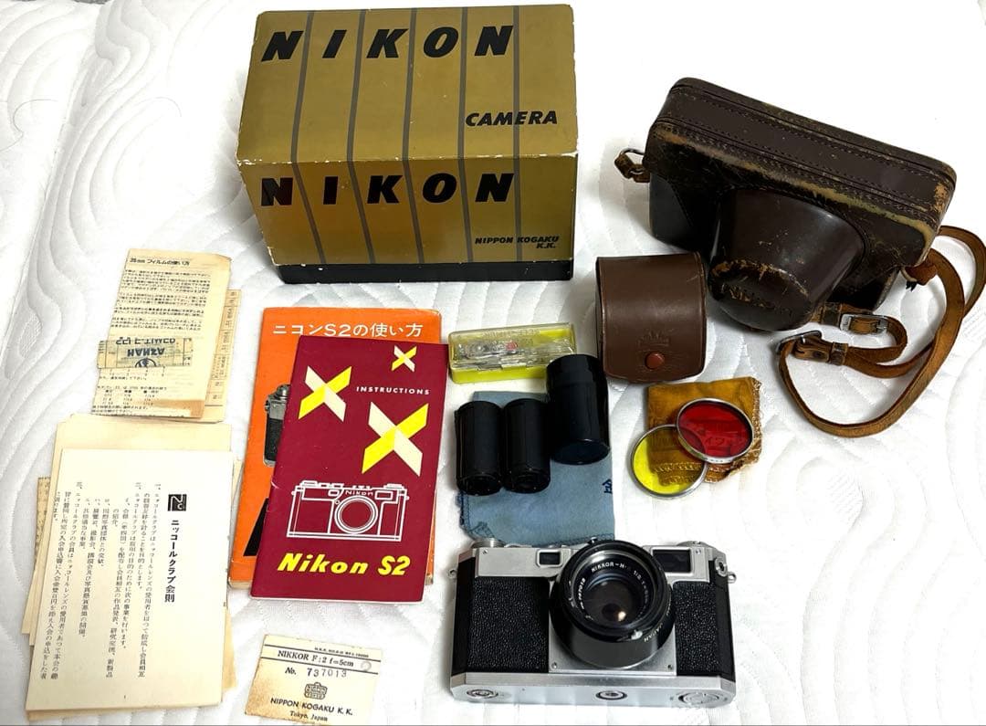 Nikon S2 フィルムカメラ レザーケース付き　後期
