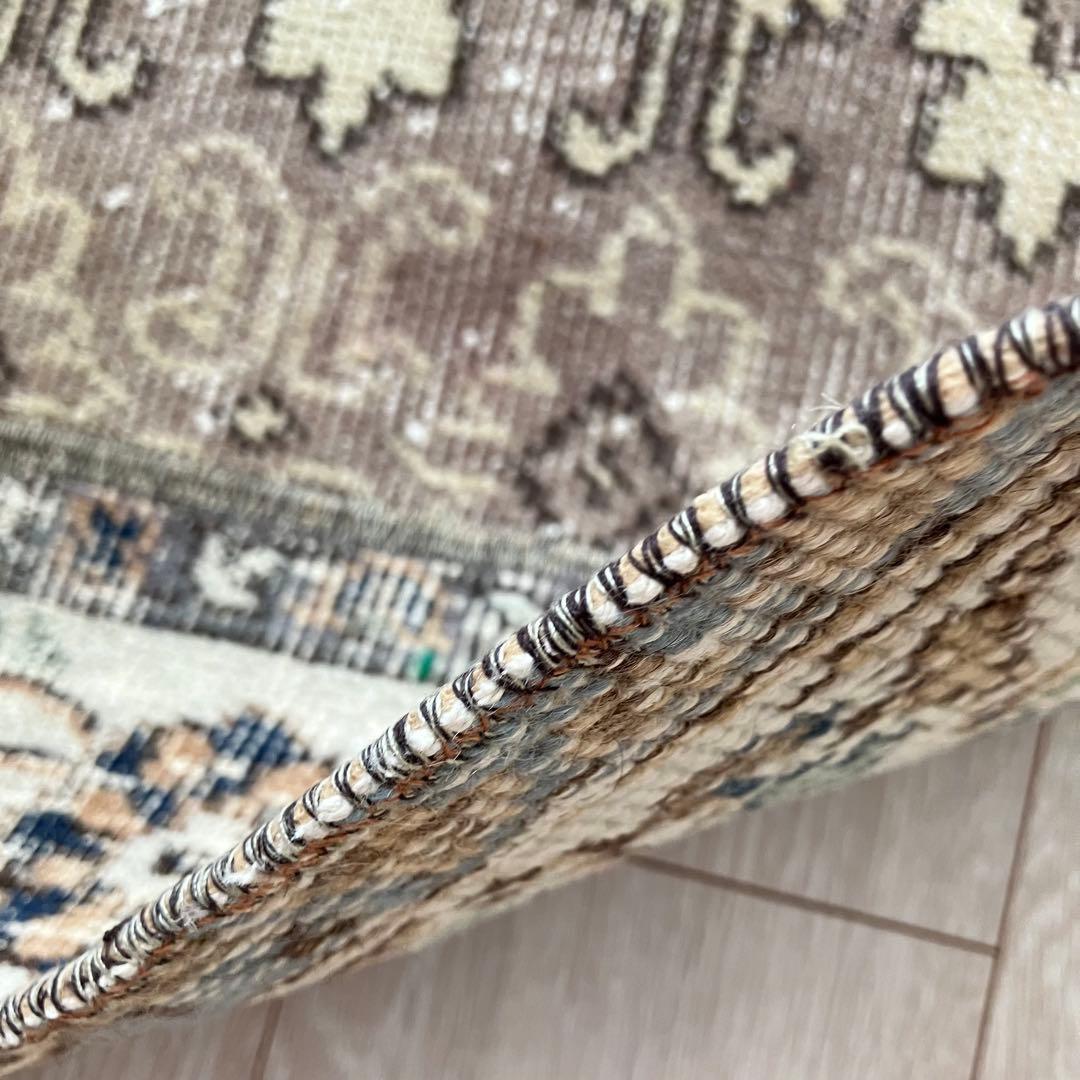 パッチワーク✳︎56×75✳︎キャラメル　マロンブラウン　トルコヴィンテージラグ