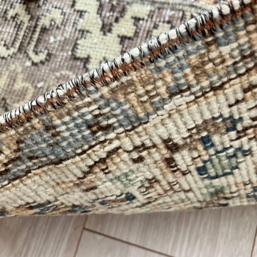 パッチワーク✳︎56×75✳︎キャラメル　マロンブラウン　トルコヴィンテージラグ