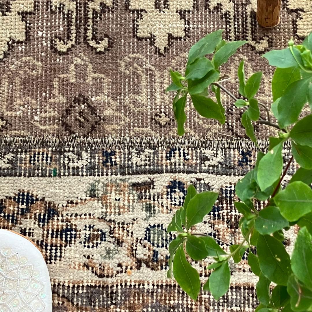 パッチワーク✳︎56×75✳︎キャラメル　マロンブラウン　トルコヴィンテージラグ