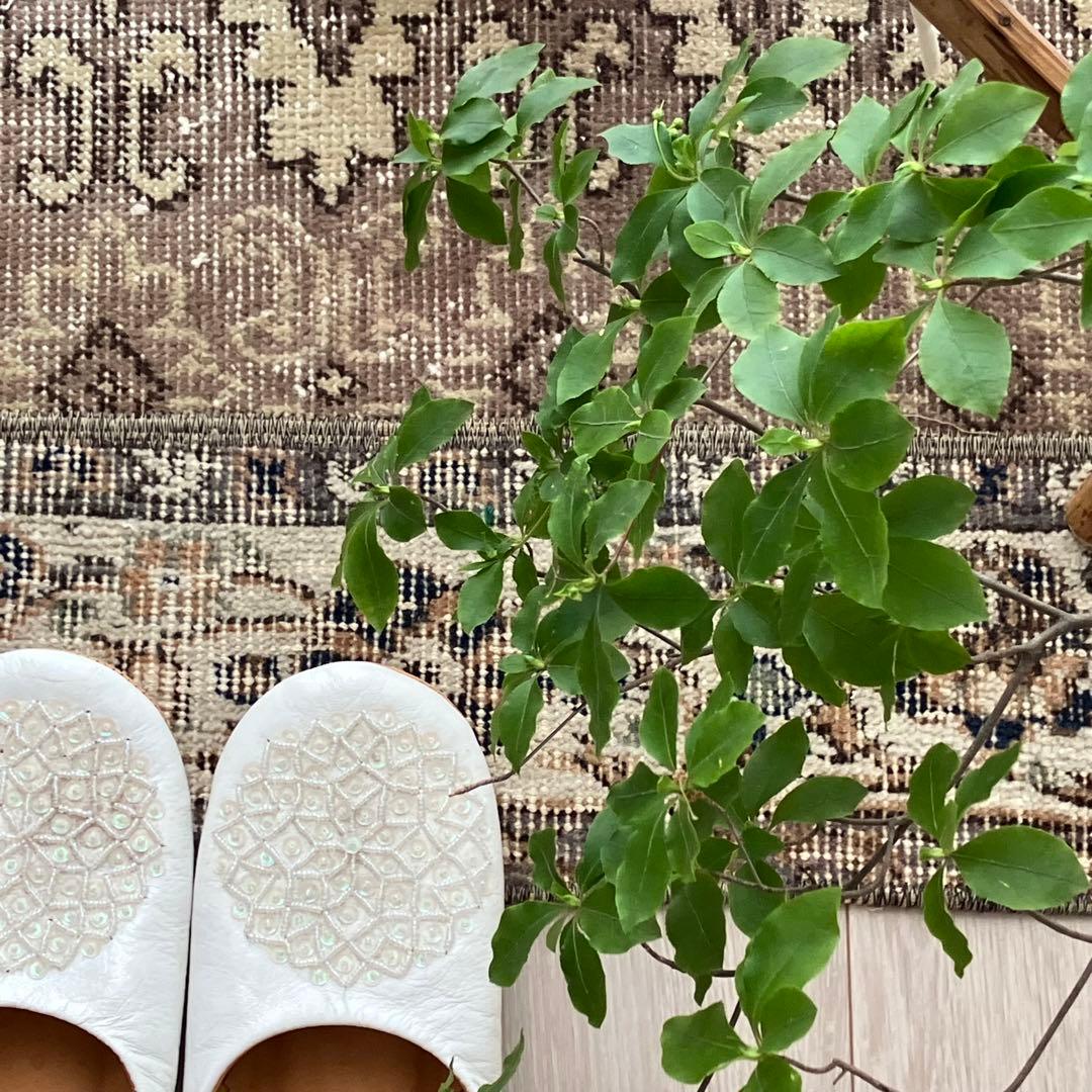 パッチワーク✳︎56×75✳︎キャラメル　マロンブラウン　トルコヴィンテージラグ