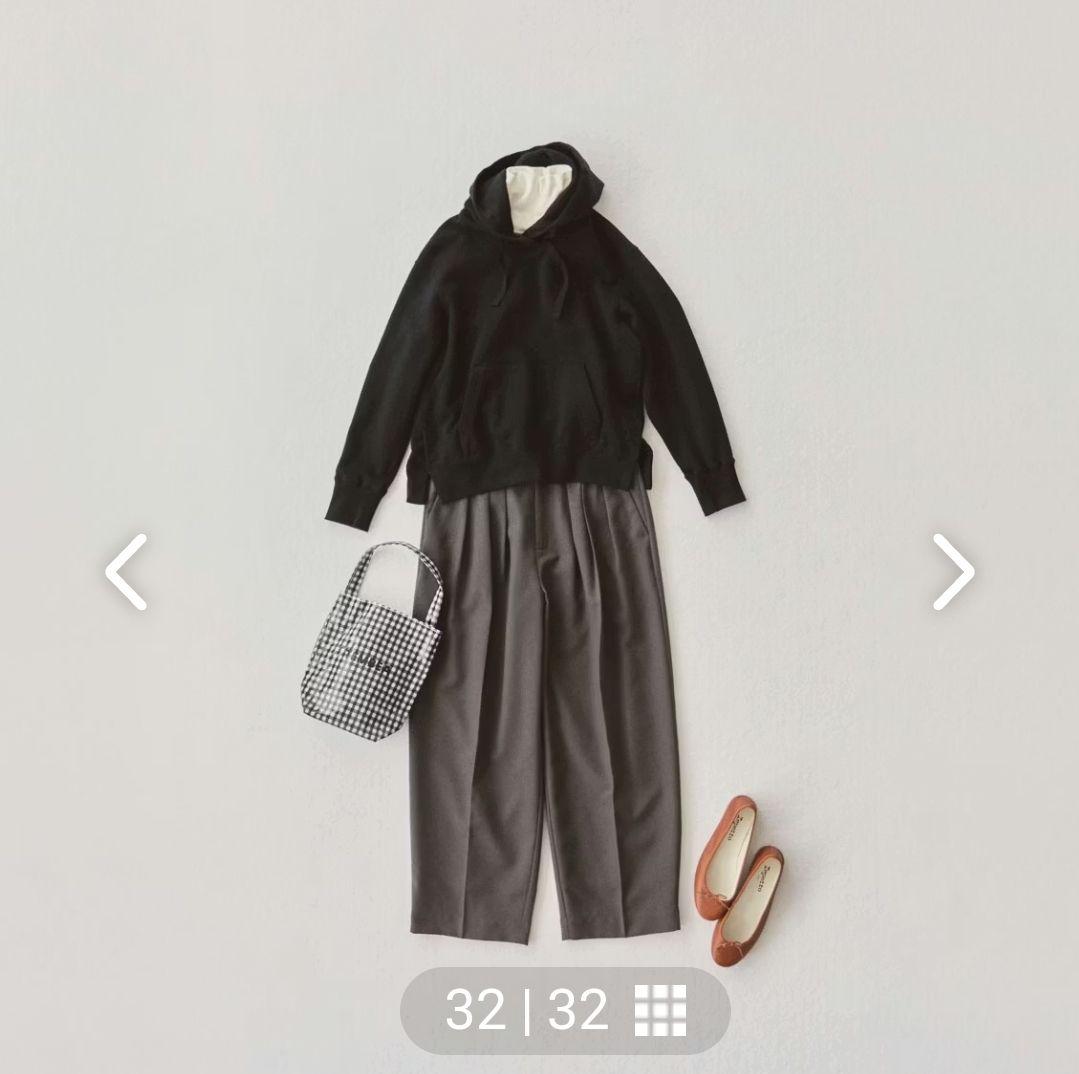 北欧、暮らしの道具店　スッキリ着られる大人のパーカー　ブラック　グレー