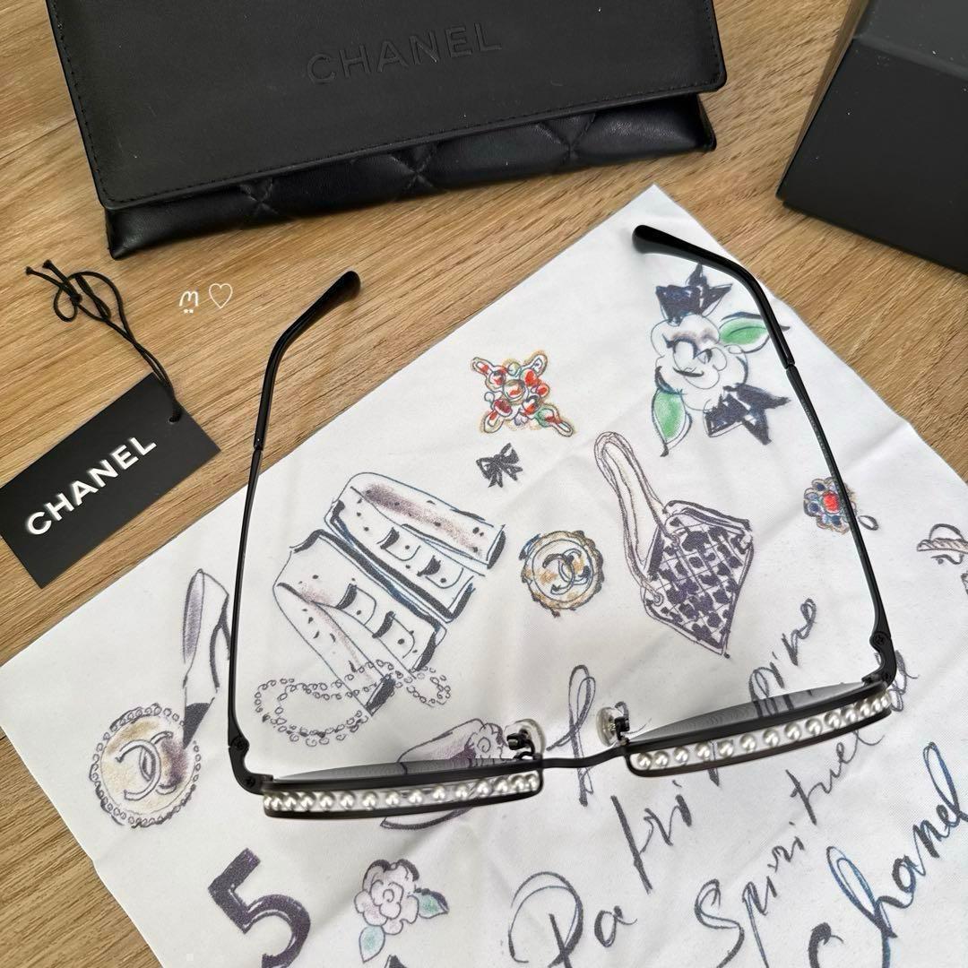 CHANEL　シャネル　パールサングラス　ココマーク　アイウェア　ブラック