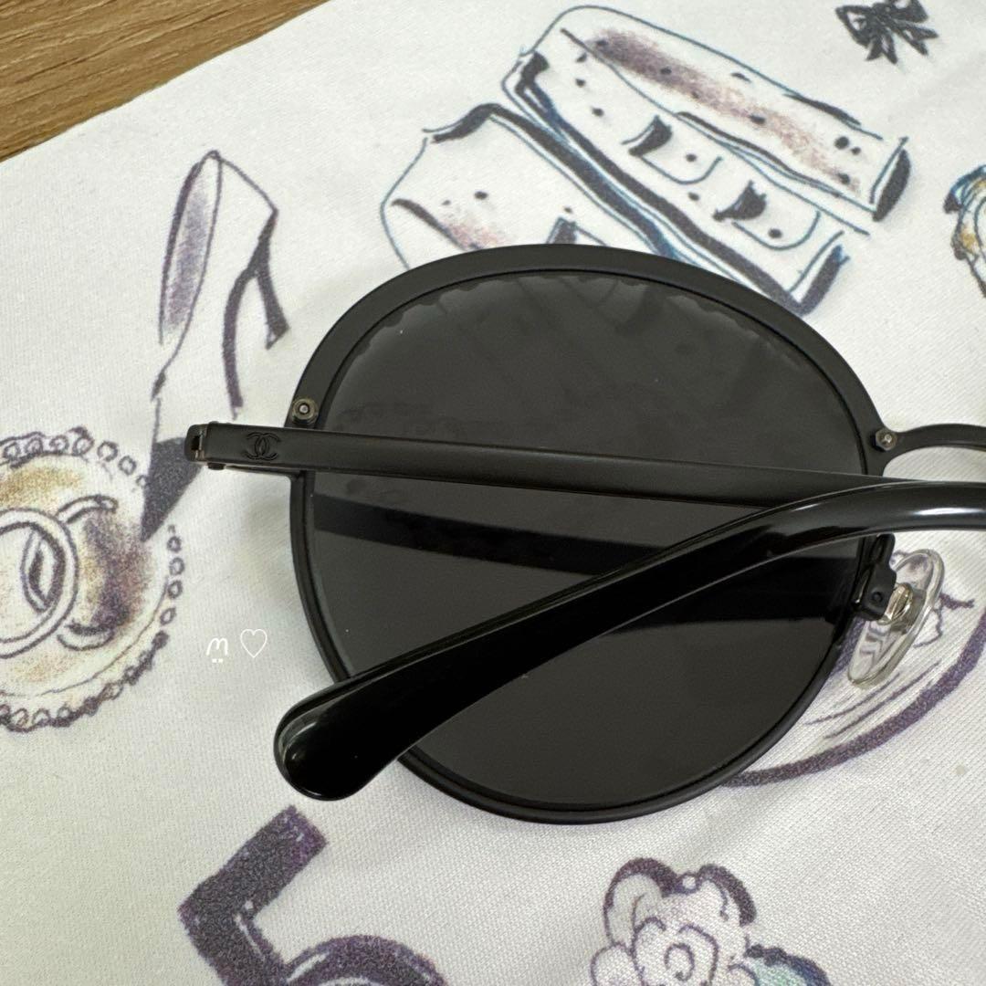 CHANEL　シャネル　パールサングラス　ココマーク　アイウェア　ブラック