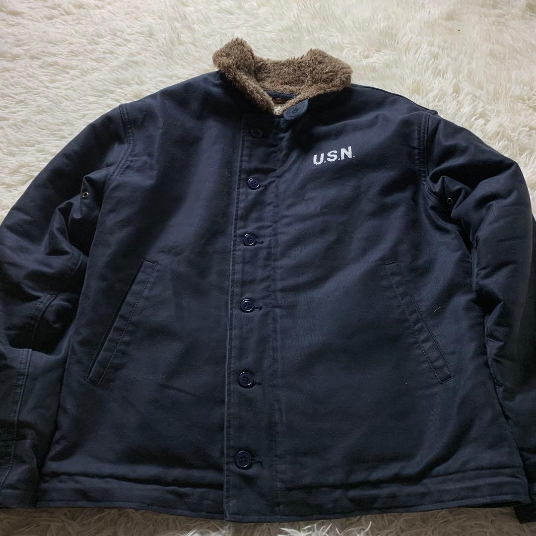 【雰囲気抜群】ヒューストン デッキジャケット N-1 ネイビー 42