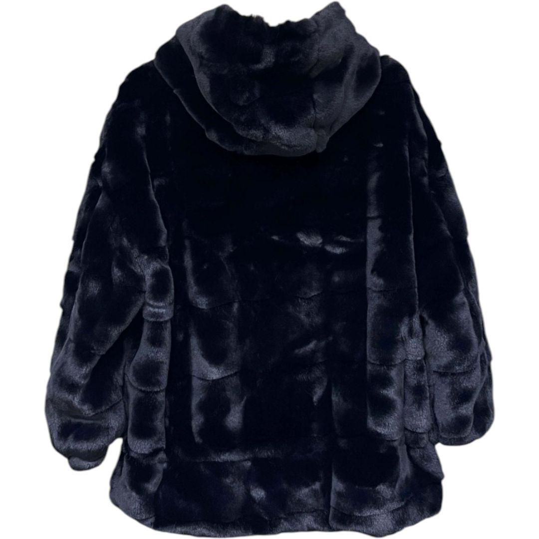 ミラノ発　毛皮コート　ミンクカシミヤ混　フード付き ジャケット　レディース　M