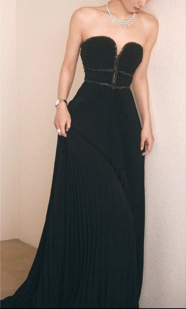 SELFPORTRAITブラック ベア ロングドレスUK4