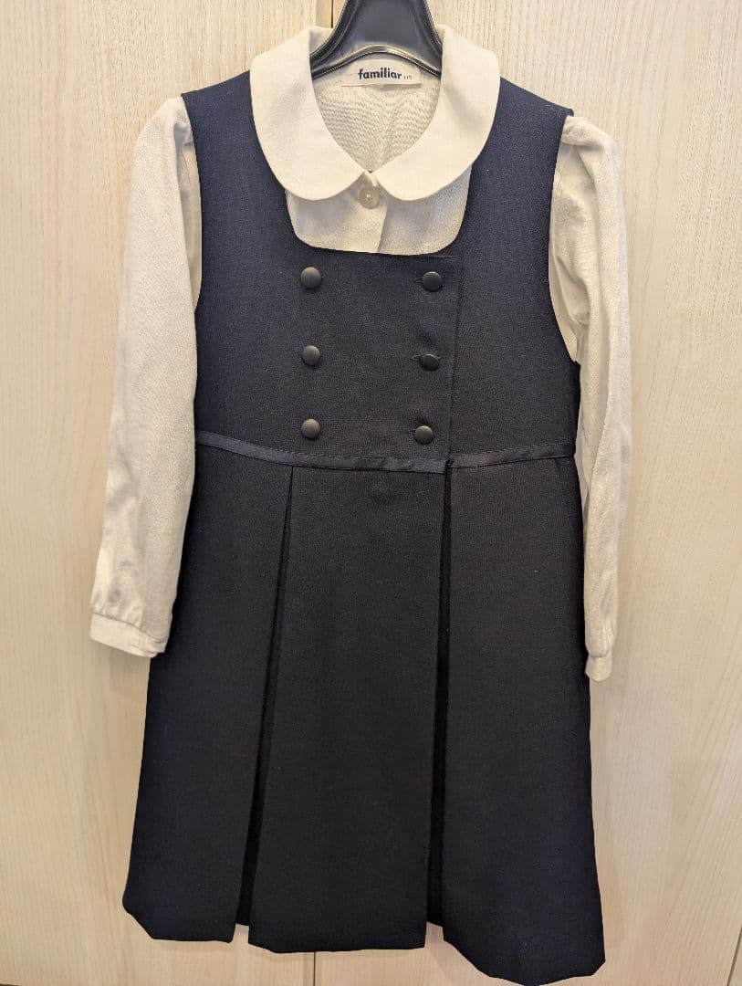 familiar 濃紺スーツ 115サイズ+ブラウス 110サイズ　小学校受験