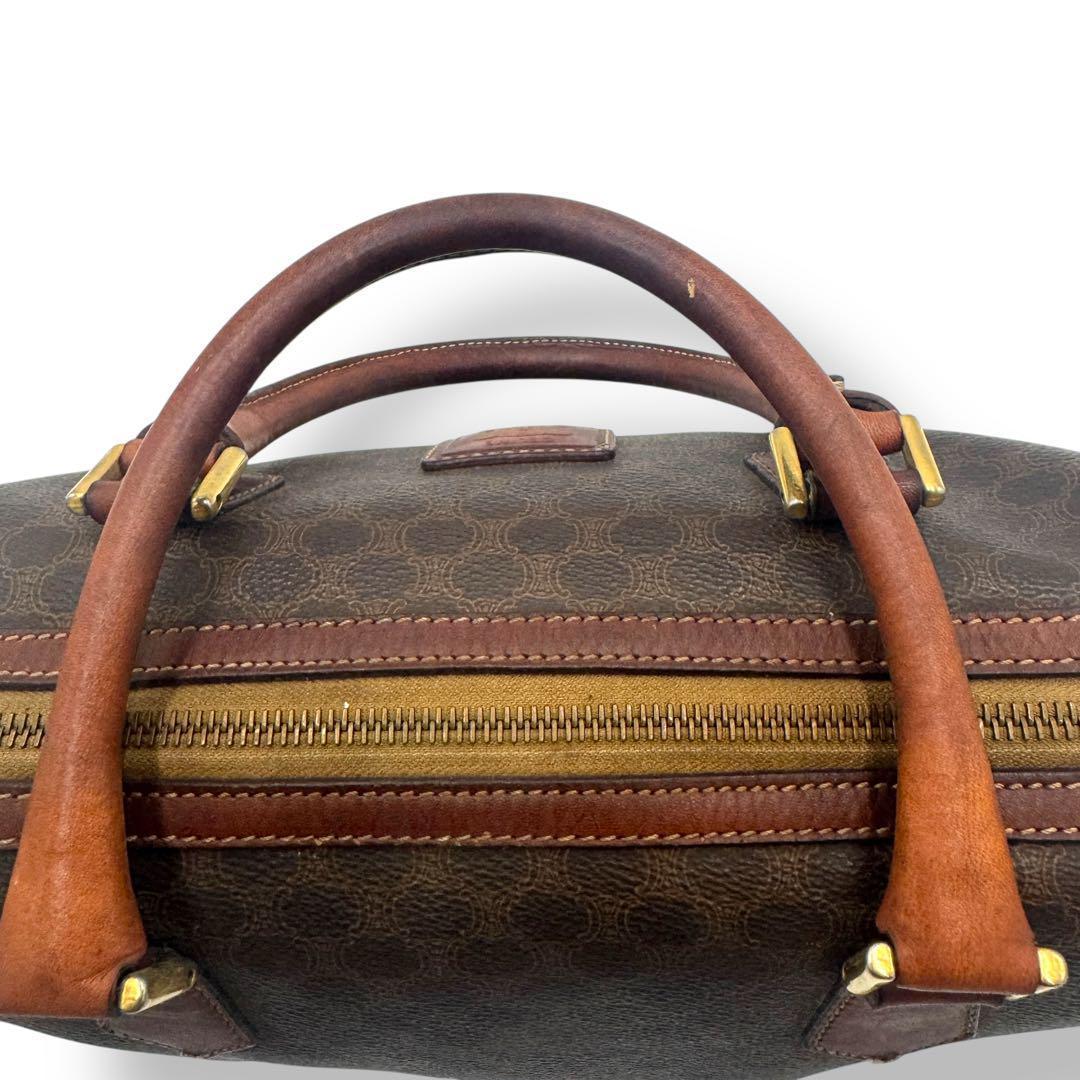 CELINE 　マカダム ハンドバッグ ミニボストン ブラウン