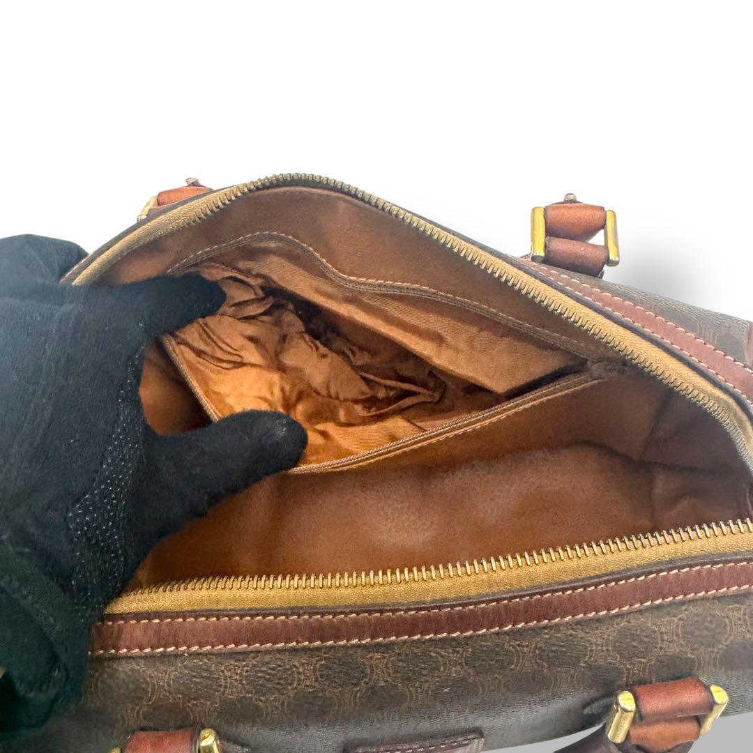CELINE 　マカダム ハンドバッグ ミニボストン ブラウン