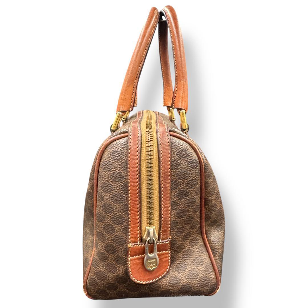 CELINE 　マカダム ハンドバッグ ミニボストン ブラウン