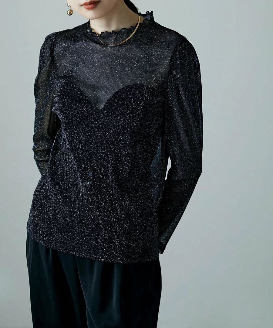 etoll. 3piecesジャケット＆パンツセットアップドレス ブラック