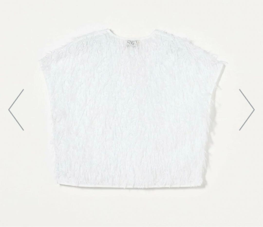 ユナイテッドアローズ　ヘアリーカットジャガードベスト　ホワイト