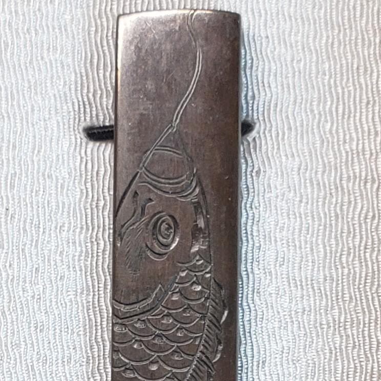 【横谷宗珉】◆宗珉（花押） 五月幟図 小柄 片切彫◆検）後藤一乗 加納夏雄 埋忠