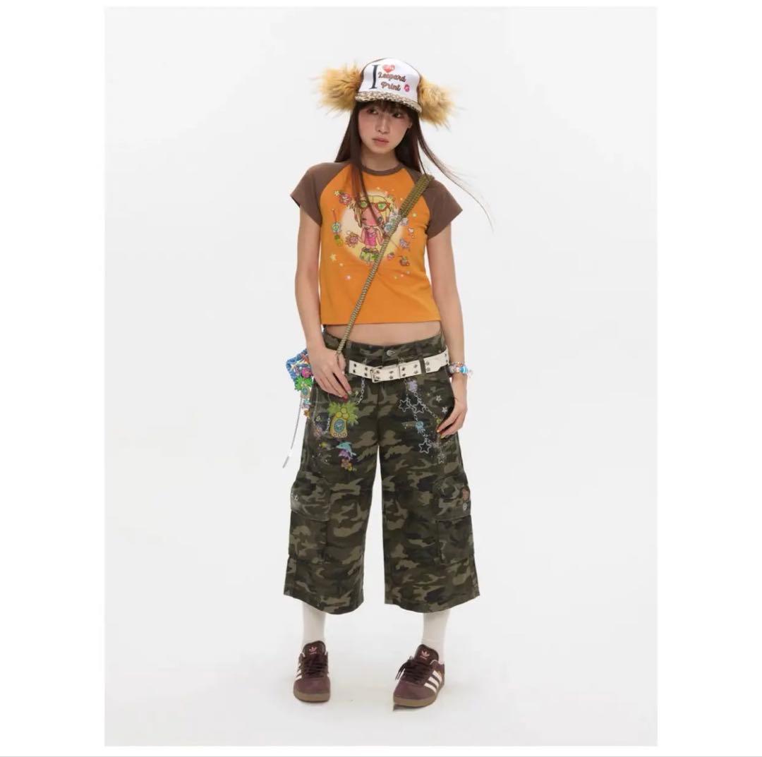 パンツ [BETWEENAND]Retro Print Camouflage Pants