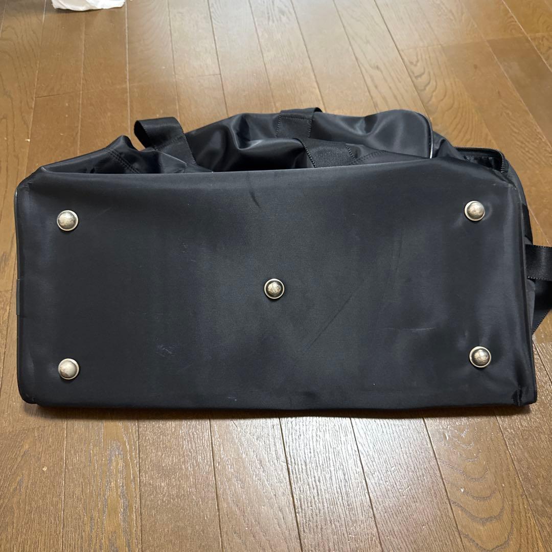 【美品】PRADA　ボストンバック　南京錠　ナイロン　黒　三角プレート　大容量