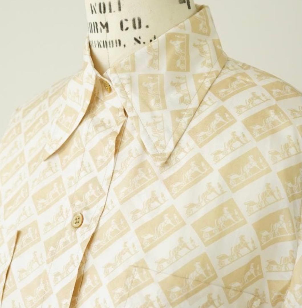 HERMES◇エルメス◇ロゴ総柄シャツ