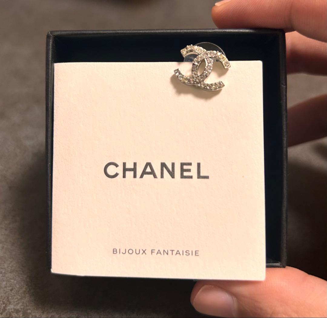 シャネル CHANEL ココマーク ピアス片方 片耳 正規品 美品ラインストーン