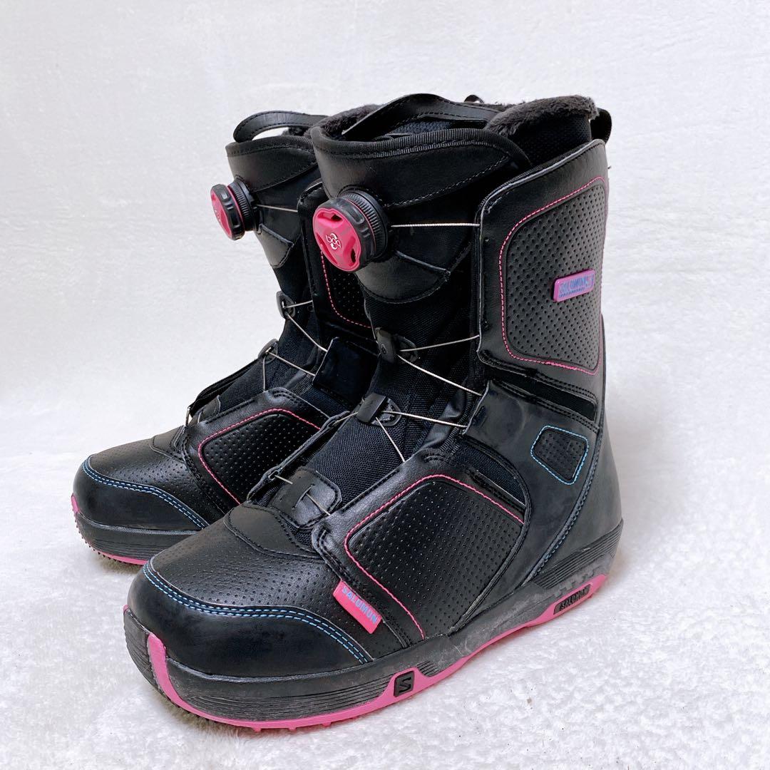 SALOMON　PEARL BOA　スノーボードブーツ　25.5cm　黒　ピンク