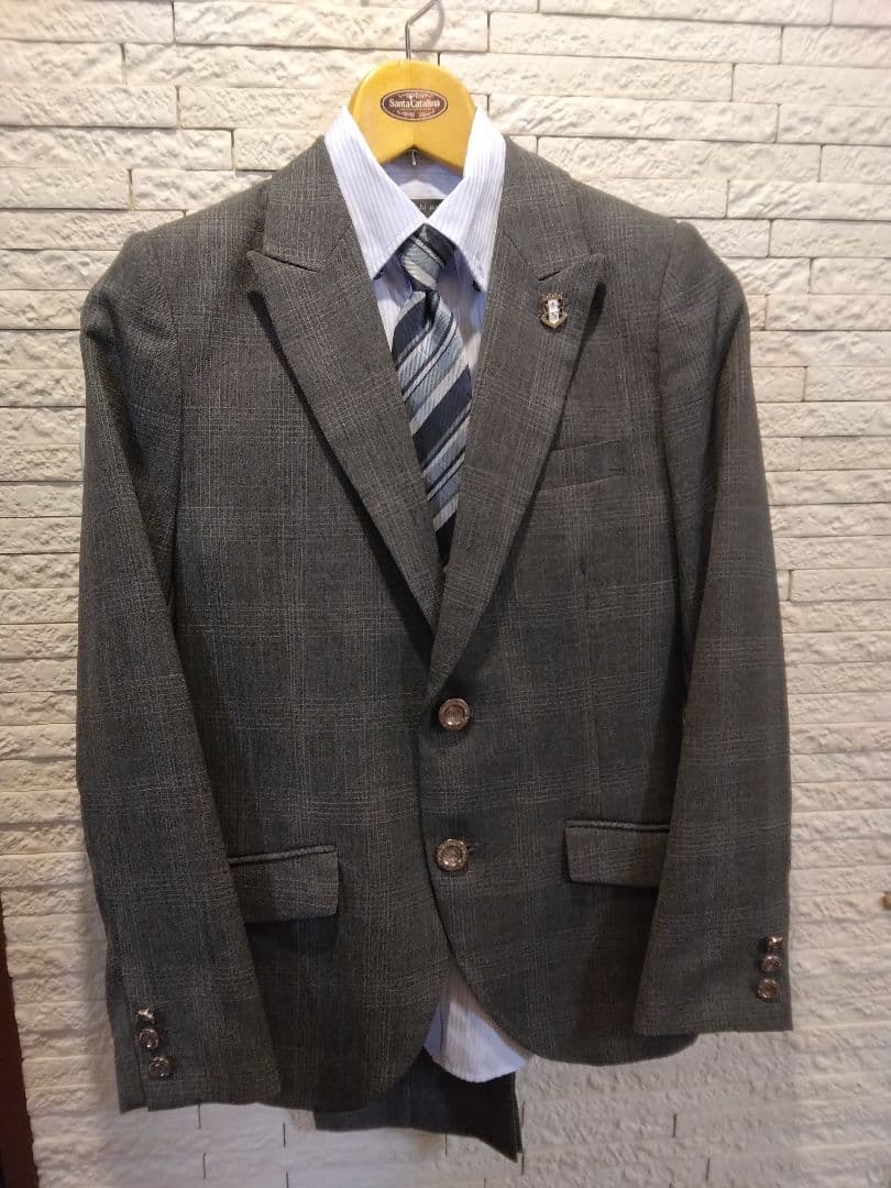 グレー チェック柄 ブレザー スーツ★子供　キッズ　ジュニア　卒業式　入学式