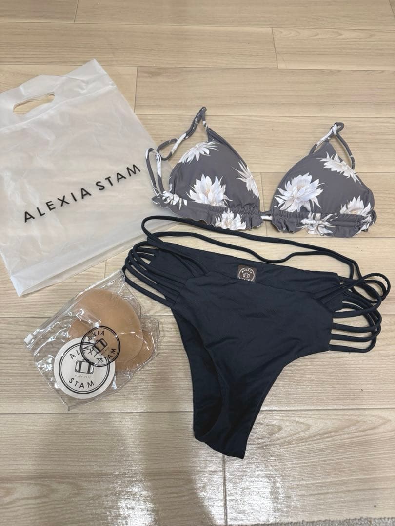 ALEXIA STAM セパレート水着 L グレー/ブラック