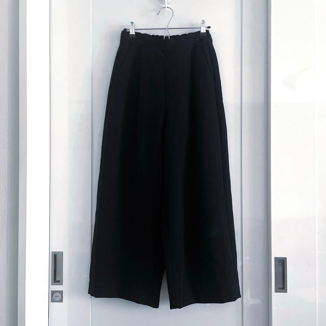 【極美品】ENFOLD ダブルクロス タックワイド パンツ 36 エンフォルド