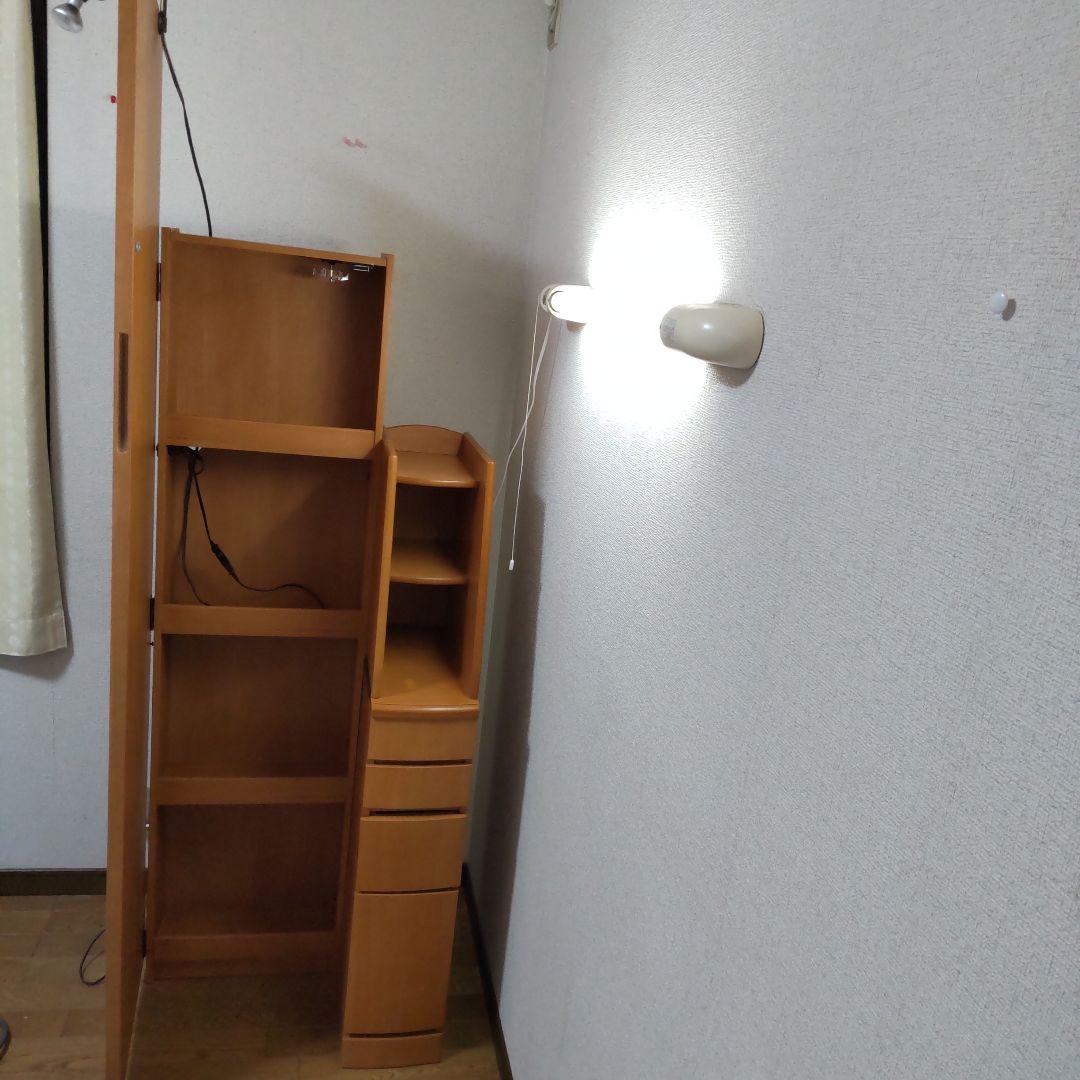 全身鏡付きドレッサー・収納 59x40x182cm