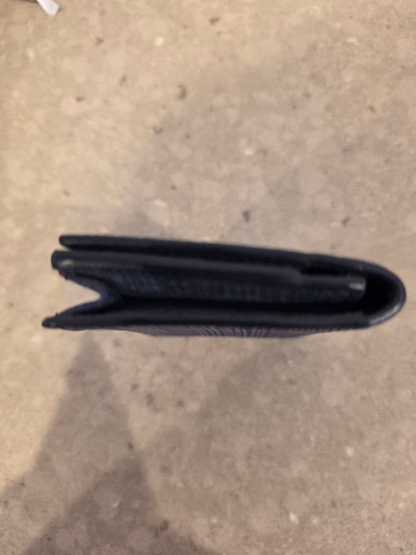 LOEWE ネイビー 型押しレザー 名刺入れ