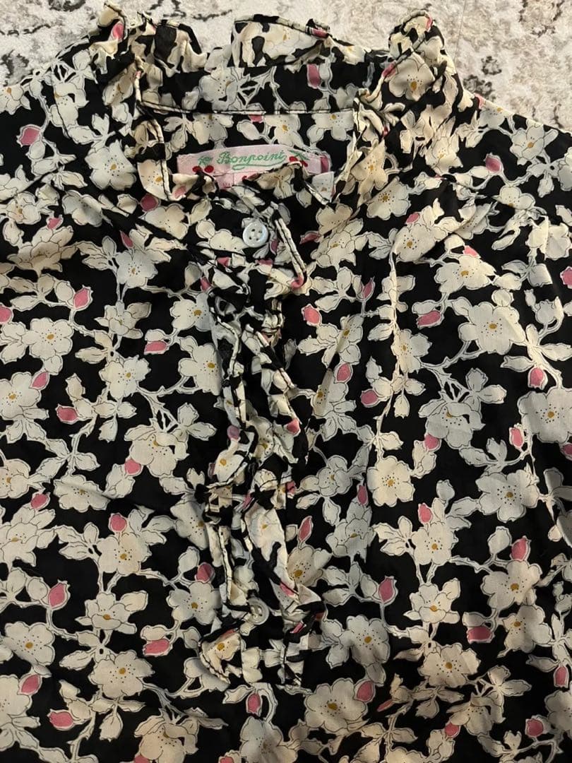 美品ボンポワンbonpointリバティブラウス10A140