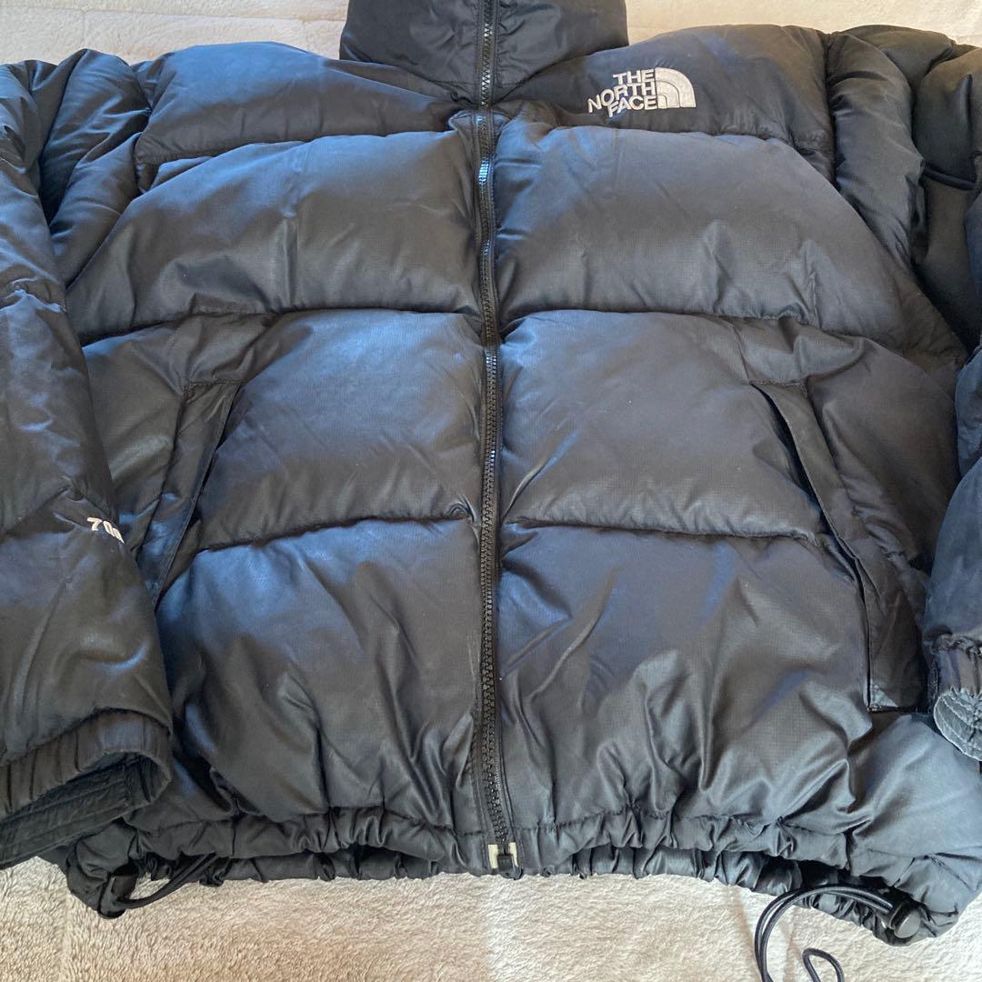 超希少　90s ノースフェイス センターロゴ　ヌプシ Lサイズ　ブラック