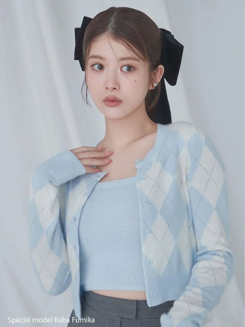 snidel アーガイルニットアンサンブル